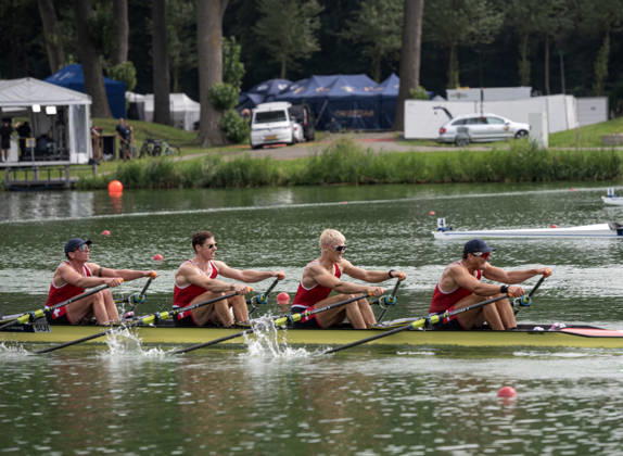 Amsterdam The Netherlands 27th August 2026 2026 World Rowing Championships on the Bosbaan in Amsterdam Men s Quadruple Sculls Final C (Final) B Raphael Ahumada 2 Bojan Reuffurth 3 Donat Vonder Muehll S Maurin Lange (SUI) watersport,