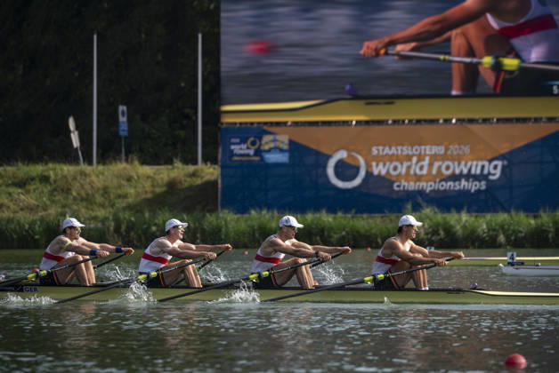Amsterdam The Netherlands 27th August 2026 2026 World Rowing Championships on the Bosbaan in Amsterdam Men s Quadruple Sculls Semifinal 2 (Semifinal) B Marc Weber 2 Felix Heinrich 3 Jonas Gelsen S Ole Hohensee (GER) watersport,