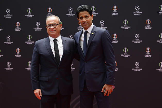 FOOTBALL : Tirage au sort UEFA Champions League - 27 08 2026 - Monaco Luis Campos and Nasser al-Khelaïfi - UEFA Champions League 2026 2027 draw on August 27, 2026 at the Grimaldi Forum in Monaco. MonacoMonaco Copyright: xWilliamxCannarellax
