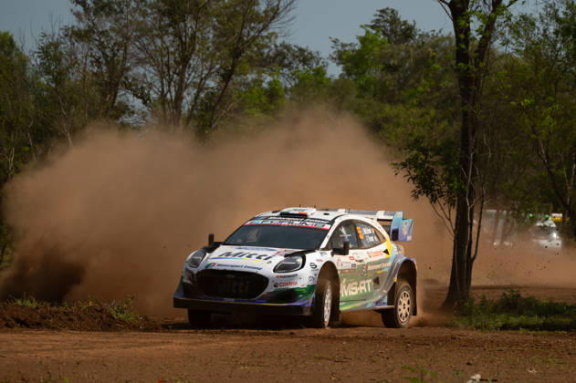 55 Driver Joshua McErlean and Co-Driver Eoin Treacy of the M-Sport Ford World Rally Team, driving the Ford Puma Rally1, during the shakedown at the FIA World Rally Championship (WRC) Ueno Rally del Paraguay 2026 on August 27 in Encarnación, Paraguay. Photo by Luca Barsali, DeFodi Images