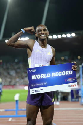 Zürich, Switzerland - August 27: Alison dos Santos (BRA) with a new world record competes in the 400m Hurdles Men during the Wanda Diamond League Weltklasse Zürich at Stadion Letzigrund on August 27, 2026 in Zürich, Switzerland. Copyright: xKjetilxWaberx xSPPx Sportspressphoto_SPR217226