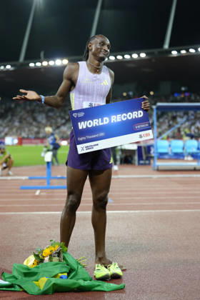 Zürich, Switzerland - August 27: Alison dos Santos (BRA) with a new world record competes in the 400m Hurdles Men during the Wanda Diamond League Weltklasse Zürich at Stadion Letzigrund on August 27, 2026 in Zürich, Switzerland. Copyright: xKjetilxWaberx xSPPx Sportspressphoto_SPR217227