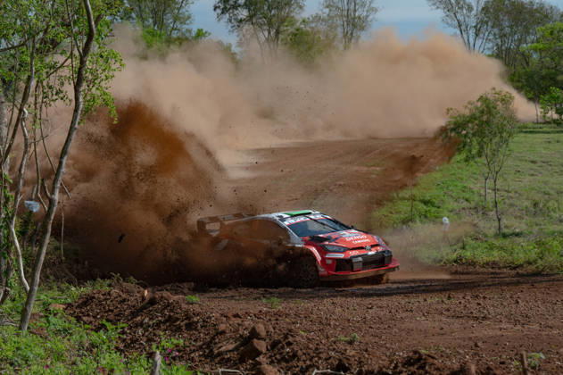Driver Elfyn Evans and co-driver Scott Martin of the Toyota Gazoo Racing WRT team, driving a Toyota GR Yaris Rally1; Driver Elfyn Evans and co-driver Scott Martin of the Toyota Gazoo Racing WRT team, driving a Toyota GR Yaris Rally1,They face a shakedown during the FIA World Rally Championship (WRC) Ueno Rally of Paraguay on August 27, 2026, in Encarnación, Paraguay. Photo by Luca Barsali, DeFodi Images