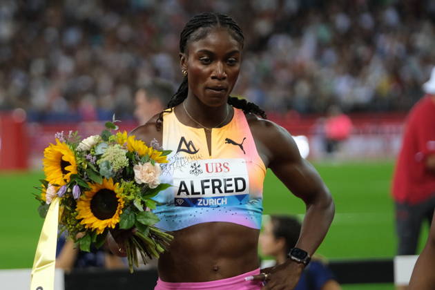 RECORD DATE NOT STATED Saint Lucia Julien Alfred wins the 100m during Weltklasse 2026, the Zurich stage of Diamond League Copyright: xSergioxBrunettix