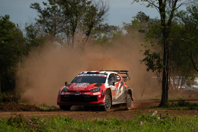 IPA87854956 - Driver Sébastien Ogier and co-driver Vincent Landais of the Toyota Gazoo Racing WRT team, driving a Toyota GR Yaris Rally1, faced a shakedown during the FIA World Rally Championship WRC, Motorsport Rallye, WM Ueno Rally of Paraguay 2026 on August 27 in Encarnación, Paraguay.  Copyright: xLucaxBarsali IPAxSportx xx 87854956