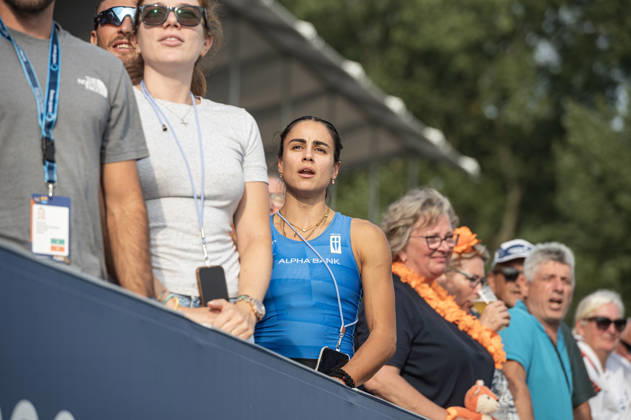 Amsterdam The Netherlands 27th August 2026 2026 World Rowing Championships on the Bosbaan in Amsterdam Lightweight Men s Single Sculls Final A (Final) Greek national anthem Zoi Fitsou. watersport,