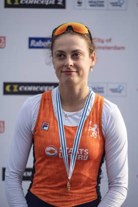 Amsterdam The Netherlands 27th August 2026 2026 World Rowing Championships on the Bosbaan in Amsterdam Lightweight Women s Single Sculls Final A (Final) Medal ceremony Femke Van De Vliet (NED) wins bronze. watersport,