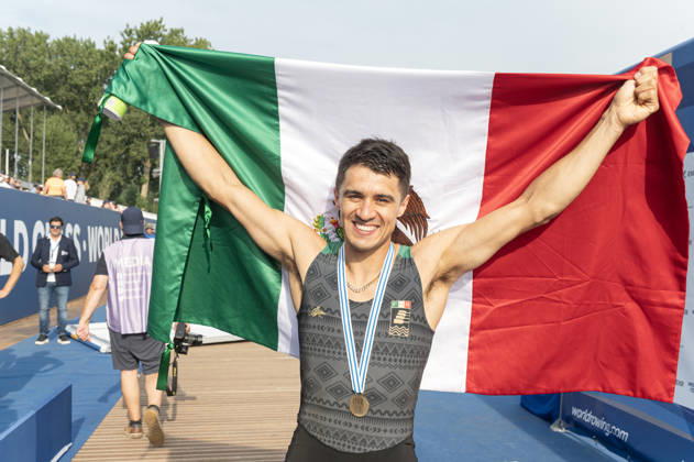 Amsterdam The Netherlands 27th August 2026 2026 World Rowing Championships on the Bosbaan in Amsterdam Lightweight Men s Single Sculls Final A (Final) Alexis Lopez Garcia (MEX) wins bronze watersport,