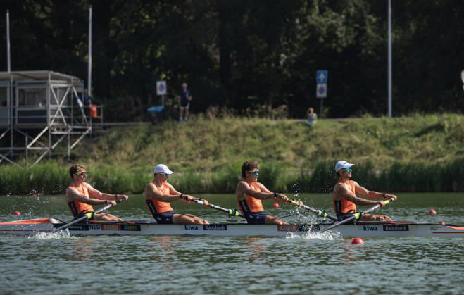 Amsterdam The Netherlands 27th August 2026 2026 World Rowing Championships on the Bosbaan in Amsterdam Men s Four Semifinal 2 (Semifinal) B Leonard Van Lierop 2 Gert-Jan Van Doorn 3 Eli Brouwer S Rik Rienks (NED) watersport,