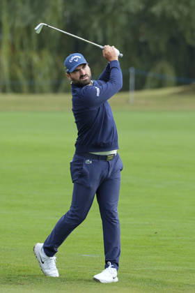 SUTTON COLDFIELD, ENGLAND - AUG 28: Antoine Rozner (FRA) plays from the eighth fairway during the completion of the delayed Round 1 at the 2026 Husqvarna British Masters at The Belfry, Sutton Coalfield on August 28, 2026 in Warwickshire, England The 2026 Husqvarna British Masters