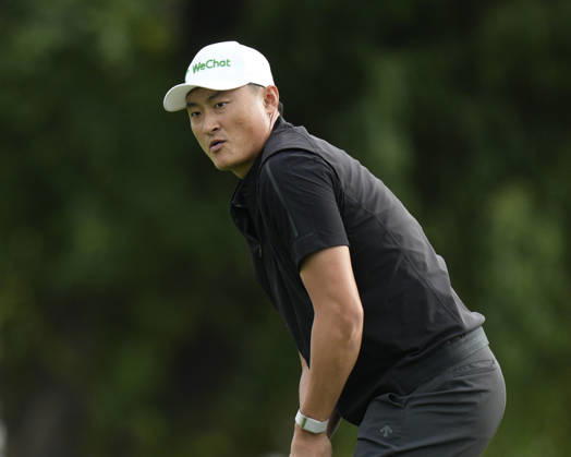 SUTTON COLDFIELD, ENGLAND - AUG 28: Hao-Tong Li (CHN) reacts after missing a putt on the eighth green during the completion of the delayed Round 1 at the 2026 Husqvarna British Masters at The Belfry, Sutton Coalfield on August 28, 2026 in Warwickshire, England The 2026 Husqvarna British Masters