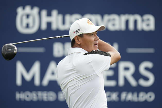 SUTTON COLDFIELD, ENGLAND - AUG 28: Ashun Wu (CHN) plays from the eighteenth tee during the completion of the delayed Round 1 at the 2026 Husqvarna British Masters at The Belfry, Sutton Coalfield on August 28, 2026 in Warwickshire, England The 2026 Husqvarna British Masters