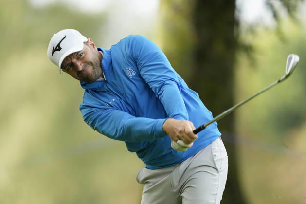 SUTTON COLDFIELD, ENGLAND - AUG 28: Marcel Schneider (GER) plays from the rough on the seventeenth hole during the completion of the delayed Round 1 at the 2026 Husqvarna British Masters at The Belfry, Sutton Coalfield on August 28, 2026 in Warwickshire, England The 2026 Husqvarna British Masters