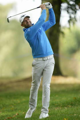 SUTTON COLDFIELD, ENGLAND - AUG 28: Marcel Schneider (GER) plays from the rough on the seventeenth hole during the completion of the delayed Round 1 at the 2026 Husqvarna British Masters at The Belfry, Sutton Coalfield on August 28, 2026 in Warwickshire, England The 2026 Husqvarna British Masters