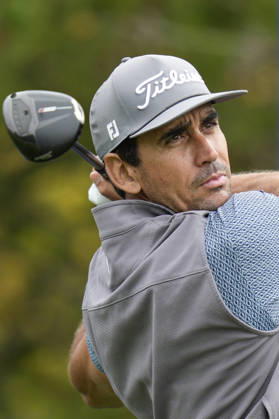 SUTTON COLDFIELD, ENGLAND - AUG 28: Rafa Cabrera Bello (ESP) plays from the eighteenth tee during the completion of the delayed Round 1 at the 2026 Husqvarna British Masters at The Belfry, Sutton Coalfield on August 28, 2026 in Warwickshire, England The 2026 Husqvarna British Masters