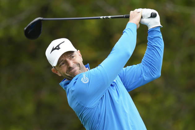 SUTTON COLDFIELD, ENGLAND - AUG 28: Marcel Schneider (GER) plays from the eighteenth tee during the completion of the delayed Round 1 at the 2026 Husqvarna British Masters at The Belfry, Sutton Coalfield on August 28, 2026 in Warwickshire, England The 2026 Husqvarna British Masters