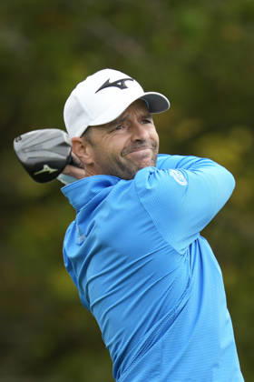 SUTTON COLDFIELD, ENGLAND - AUG 28: Marcel Schneider (GER) plays from the eighteenth tee during the completion of the delayed Round 1 at the 2026 Husqvarna British Masters at The Belfry, Sutton Coalfield on August 28, 2026 in Warwickshire, England The 2026 Husqvarna British Masters