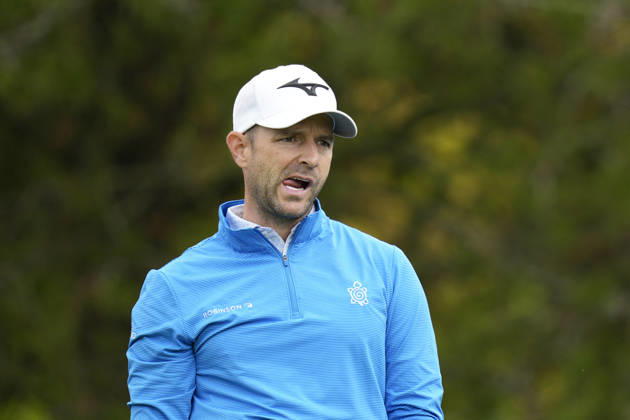 SUTTON COLDFIELD, ENGLAND - AUG 28: Marcel Schneider (GER) reacts after he plays from the eighteenth tee during the completion of the delayed Round 1 at the 2026 Husqvarna British Masters at The Belfry, Sutton Coalfield on August 28, 2026 in Warwickshire, England The 2026 Husqvarna British Masters