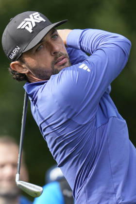 SUTTON COLDFIELD, ENGLAND - AUG 28: Marco Penge (ENG) plays from the sixth tee during the completion of the delayed Round 1 at the 2026 Husqvarna British Masters at The Belfry, Sutton Coalfield on August 28, 2026 in Warwickshire, England The 2026 Husqvarna British Masters