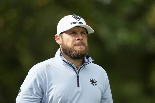SUTTON COLDFIELD, ENGLAND - AUG 28: Tyrrell Hatton (ENG) walks from the sixth tee during the completion of the delayed Round 1 at the 2026 Husqvarna British Masters at The Belfry, Sutton Coalfield on August 28, 2026 in Warwickshire, England The 2026 Husqvarna British Masters