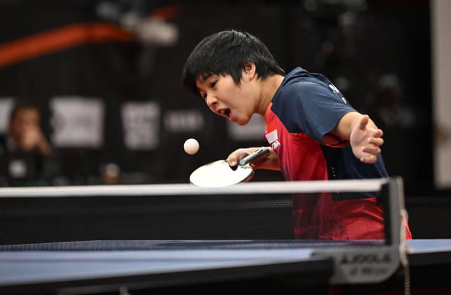 Final of mixed doubles of Table tennis, Tischtennis during the WTT Feeder Olomouc, Czech Republic, August 28, 2026. From left Loy Ming Ying (pictured) and Quek Izaac of Singapore. (CTKxPhoto LudekxPerina) CTKPhotoP2026082804276  CTKPhotoP2026082804276
