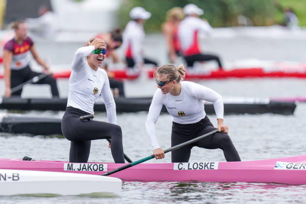 ICF Canoe Sprint and Paracanoe World Championships Maike Jakob, Carlotta Loske during ICF Canoe Sprint and Paracanoe World Championships in Poznan, Poland, on August 28, 2026 Poznan Poland Copyright: xFotoxOlimpikx originalFilename:jastrzebowski-icfcanoe260826_np4Ol