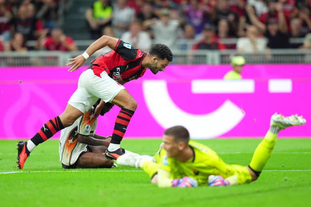 AC Milan™s Goncalo Ramos celebrates after scoring 1-0 during the Serie A soccer match between Ac Milan and Venezia at the San Siro Stadium in Milan, north Italy - Friday August 28 , 2026. - Soccer Copyright: xSpada LaPressex