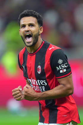 AC Milan™s Goncalo Ramos celebrates after scoring 1-0 during the Serie A soccer match between Ac Milan and Venezia at the San Siro Stadium in Milan, north Italy - Friday August 28 , 2026. - Soccer Copyright: xSpada LaPressex