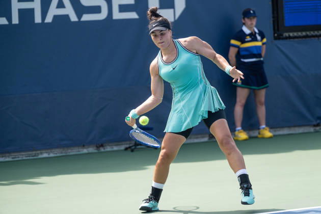US Open qualifying final round NEW YORK, USA - AUGUST 28: Bianca Andreescu returns ball during a women s qualifying singles match final round of the 2026 US Open Championship at USTA Billie Jean King National Tennis Center on August 28, 2026 in Flushing, NY. Bianca Andreescu lost in three sets, she needed twice medical attention during 3rd set and was visibly physically exhausted. Lev Radin Anadolu New York United States. Editorial use only. Please get in touch for any other usage.  Copyright: x2026xAnadoluxLevxRadinx
