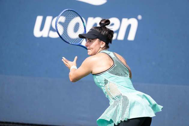 US Open qualifying final round NEW YORK, USA - AUGUST 28: Bianca Andreescu returns ball during a women s qualifying singles match final round of the 2026 US Open Championship at USTA Billie Jean King National Tennis Center on August 28, 2026 in Flushing, NY. Bianca Andreescu lost in three sets, she needed twice medical attention during 3rd set and was visibly physically exhausted. Lev Radin Anadolu New York United States. Editorial use only. Please get in touch for any other usage.  Copyright: x2026xAnadoluxLevxRadinx