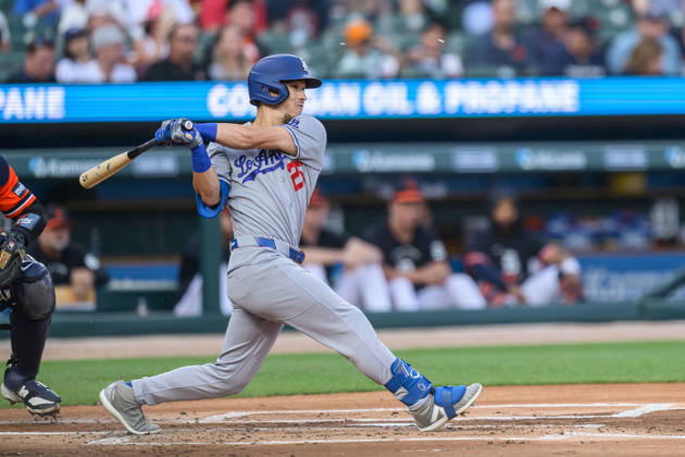 MLB, Baseball Herren, USA 2026: Dodgers Vs Tigers AUG 28 Aug 28, 2026; Detroit, Michigan, USA; Pontiac, MI native and Los Angeles Dodgers Tommy Edman (25) at bat in then first inning at Comerica Park. Mandatory Credit: Allan Dranberg-Cal Media (Credit Image: Â Allan Dranberg Cal Sport Media) Detroit Michigan USA EDITORIAL USE ONLY Copyright: xx ZUMA-20260828_zma_c04_010.jpg AllanxDranbergx csmphotothree515067