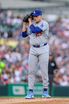 MLB, Baseball Herren, USA 2026: Dodgers Vs Tigers AUG 28 Aug 28, 2026; Detroit, Michigan, USA; Los Angeles Dodgers Tarik Skubal (29) motions to catcher between pitches at Comerica Park. Mandatory Credit: Allan Dranberg-Cal Media (Credit Image: Â Allan Dranberg Cal Sport Media) Detroit Michigan USA EDITORIAL USE ONLY Copyright: xx ZUMA-20260828_zma_c04_002.jpg AllanxDranbergx csmphotothree515075