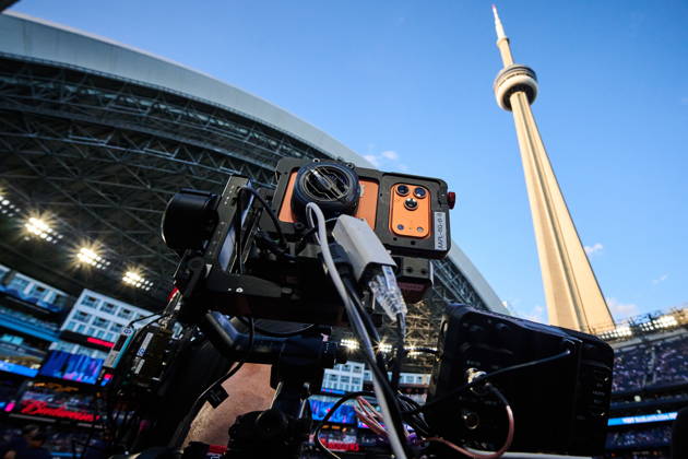 August 28, 2026, Toronto, On, Canada: An iPhone is rigged in a broadcast video setup ahead of MLB, Baseball Herren, USA baseball action between the Toronto Blue Jays and the Seattle Mariners in Toronto, on Friday, Aug. 28, 2026. Canada News - August 28, 2026 - ZUMAc35_ 20260828_zaf_c35_102 Copyright: xSammyxKoganx