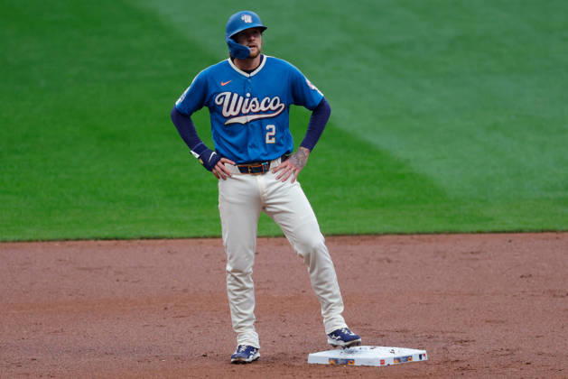 August 28, 2026, Milwaukee, Wisconsin, USA: Milwaukee Brewers second baseman BRICE TURANG (2) in a baseball game, Friday, Aug. 28, 2026, in Milwaukee, Wisconsin. Milwaukee USA - ZUMAa325 20260828_zsa_a325_011 Copyright: xDavidxBalleringxIix