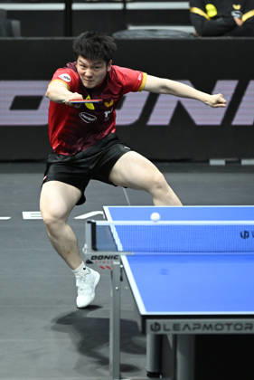 German Table Tennis Cup Grand Opening with Fan Zhendong of Borussia Düsseldorf (photo ms0652) NUREMBERG, GERMANY AUGUST 29, 2026 Fan Zhendong of Borussia Düsseldorf (photo ms0652) in action at the Table Tennis Bundesliga Cup Grand Opening for the 2026–2027 season at the Kia Metropol Arena in Nuremberg, Nuremberg, Kia Metropol Arena, Bavaria, Germany
