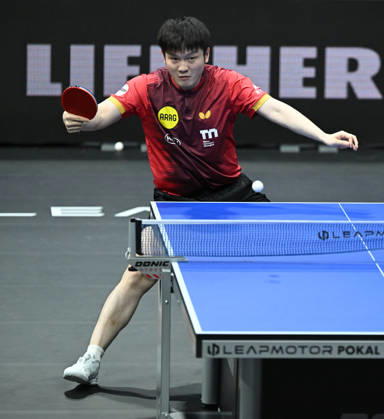 German Table Tennis Cup Grand Opening with Fan Zhendong of Borussia Düsseldorf (photo ms0713) NUREMBERG, GERMANY, AUGUST 29, 2026 Fan Zhendong of Borussia Düsseldorf (photo ms0713) in action at the Table Tennis Bundesliga Cup Grand Opening for the 2026–2027 season at the Kia Metropol Arena in Nuremberg, Nuremberg, Kia Metropol Arena, Bavaria, Germany