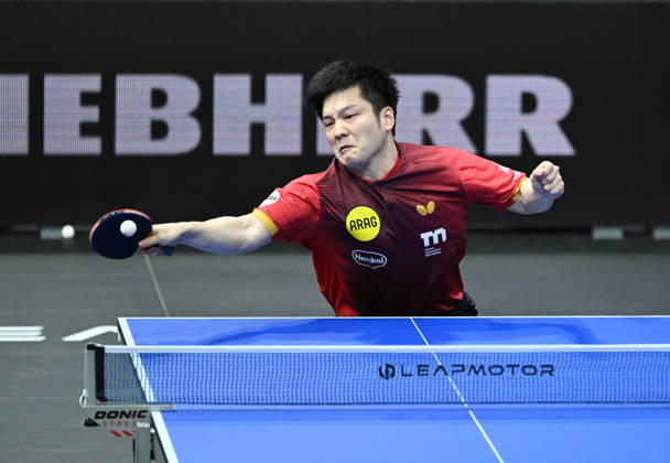 German Table Tennis Cup Grand Opening with Fan Zhendong and Borussia Düsseldorf (photo ms0715) NUREMBERG, GERMANY, AUGUST 29, 2026 Fan Zhendong of Borussia Düsseldorf (photo ms0715) in action at the Table Tennis Bundesliga Cup Grand Opening for the 2026–2027 season at the Kia Metropol Arena in Nuremberg, Nuremberg, Kia Metropol Arena, Bavaria, Germany