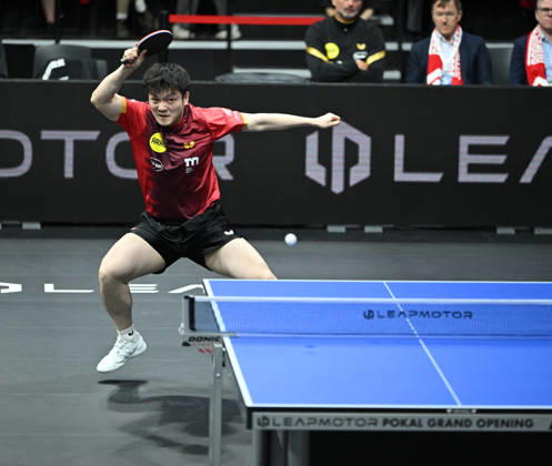 German Table Tennis Cup Grand Opening with Fan Zhendong of Borussia Düsseldorf (photo ms0696) NUREMBERG, GERMANY, AUGUST 29, 2026 Fan Zhendong of Borussia Düsseldorf (photo ms0696) in action at the Table Tennis Bundesliga Cup Grand Opening for the 2026–2027 season at the Kia Metropol Arena in Nuremberg, Nuremberg, Kia Metropol Arena, Bavaria, Germany