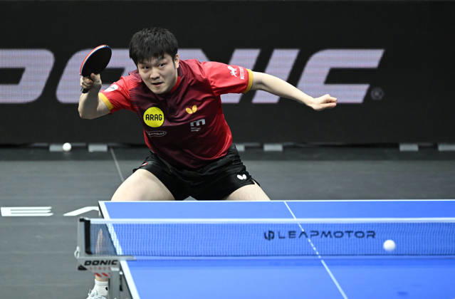 German Table Tennis Cup Grand Opening with Fan Zhendong of Borussia Düsseldorf (photo ms0725) NUREMBERG, GERMANY, AUGUST 29, 2026 Fan Zhendong, Borussia Düsseldorf, photo ms0725, in action at the Table Tennis Bundesliga Cup Grand Opening for the 2026–2027 season at the Kia Metropol Arena in Nuremberg, Nuremberg, Kia Metropol Arena, Bavaria, Germany
