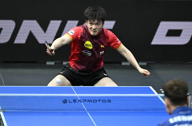 German Table Tennis Cup Grand Opening with Fan Zhendong of Borussia Düsseldorf (photo ms0727) NUREMBERG, GERMANY, AUGUST 29, 2026 Fan Zhendong of Borussia Düsseldorf (photo ms0727) in action at the Table Tennis Bundesliga Cup Grand Opening for the 2026–2027 season at the Kia Metropol Arena in Nuremberg, Bavaria, Germany