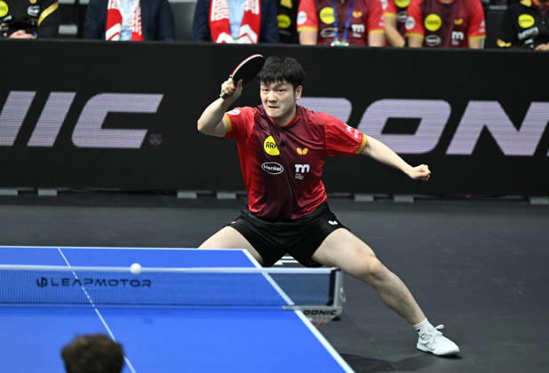 German Table Tennis Cup Grand Opening with Fan Zhendong of Borussia Düsseldorf (photo ms0734) NUREMBERG, GERMANY, AUGUST 29, 2026 Fan Zhendong, Borussia Düsseldorf (photo ms0734), in action at the Table Tennis Bundesliga Cup Grand Opening for the 2026–2027 season at the Kia Metropol Arena in Nuremberg, Nuremberg, Kia Metropol Arena, Bavaria, Germany