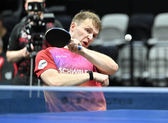 German Table Tennis Cup Grand Opening with Benedikt Duda of TTC Schwalbe Bergneustadt, photo ms0922 NUREMBERG, GERMANY AUGUST 29, 2026 Benedikt Duda of TTC Schwalbe Bergneustadt (photo ms0922) in action at the Table Tennis Bundesliga Cup Grand Opening for the 2026–2027 season at the Kia Metropol Arena in Nuremberg, Nuremberg Kia Metropol Arena, Bavaria, Germany