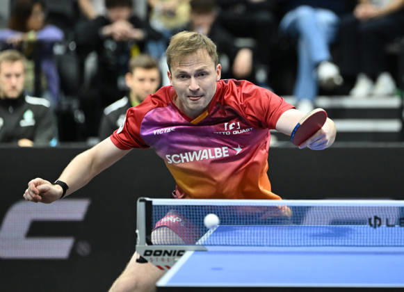 German Table Tennis Cup Grand Opening with Benedikt Duda of TTC Schwalbe Bergneustadt, photo ms0933, NUREMBERG, GERMANY AUGUST 29, 2026 Benedikt Duda of TTC Schwalbe Bergneustadt (photo ms0933) in action at the Table Tennis Bundesliga Cup Grand Opening for the 2026–2027 season at the Kia Metropol Arena in Nuremberg Nuremberg Kia Metropol Arena Bavaria, Germany