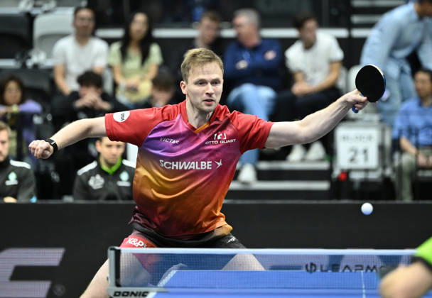 German Table Tennis Cup Grand Opening with Benedikt Duda of TTC Schwalbe Bergneustadt, photo ms0932, NUREMBERG, GERMANY AUGUST 29, 2026 Benedikt Duda of TTC Schwalbe Bergneustadt (photo ms0932) in action at the Table Tennis Bundesliga Cup Grand Opening for the 2026–2027 season at the Kia Metropol Arena in Nuremberg, Nuremberg Kia Metropol Arena, Bavaria, Germany