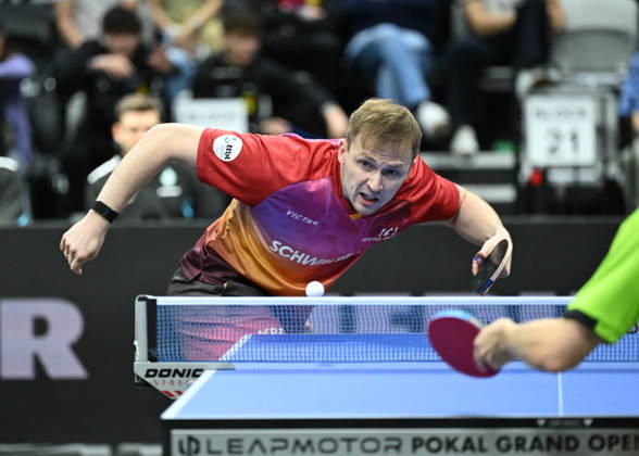 German Table Tennis Cup Grand Opening with Benedikt Duda of TTC Schwalbe Bergneustadt (photo ms0935) NUREMBERG, GERMANY AUGUST 29, 2026 Benedikt Duda of TTC Schwalbe Bergneustadt (photo ms0935) in action at the Table Tennis Bundesliga Cup Grand Opening for the 2026–2027 season at the Kia Metropol Arena in Nuremberg, Nuremberg Kia Metropol Arena, Bavaria, Germany