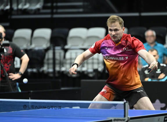 German Table Tennis Cup Grand Opening with Benedikt Duda of TTC Schwalbe Bergneustadt (photo ms0938) NUREMBERG, GERMANY AUGUST 29, 2026 Benedikt Duda of TTC Schwalbe Bergneustadt (photo ms0938) in action at the Table Tennis Bundesliga Cup Grand Opening for the 2026–2027 season at the Kia Metropol Arena in Nuremberg, Nuremberg Kia Metropol Arena, Bavaria, Germany