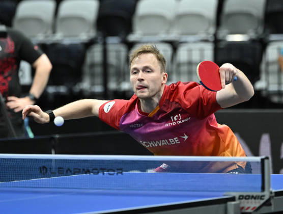 German Table Tennis Cup Grand Opening with Benedikt Duda of TTC Schwalbe Bergneustadt (photo ms0940) NUREMBERG, GERMANY AUGUST 29, 2026 Benedikt Duda of TTC Schwalbe Bergneustadt (photo ms0940) in action at the Table Tennis Bundesliga Cup Grand Opening for the 2026–2027 season at the Kia Metropol Arena in Nuremberg, Nuremberg Kia Metropol Arena Bavaria, Germany