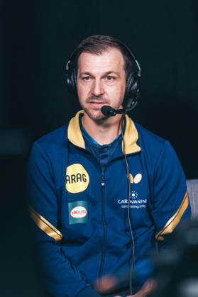 August 29, 2026, Table Tennis, Men s, TTBL, Bundesliga, Cup, Nuremberg, Grand Opening, Round of 16, Quarterfinals, Timo Boll on the DYN microphone, Nuremberg, Bavaria, Germany P1194196-2
