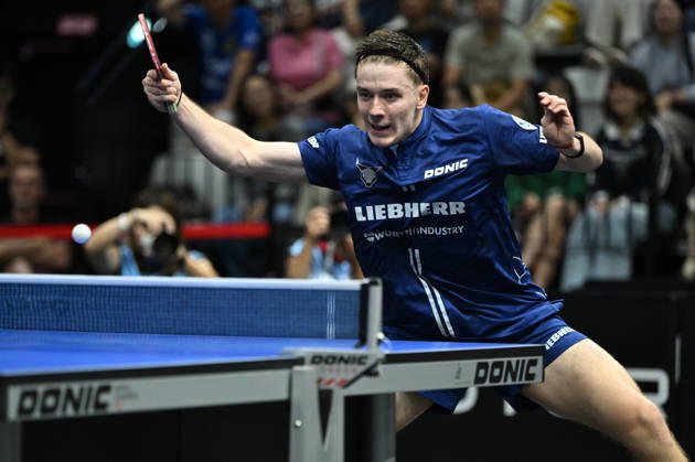 German Table Tennis Cup Grand Opening with Iulian Chirita of TTF Liebherr Ochsenhausen (photo ms1862) NUREMBERG, GERMANY AUGUST 29, 2026 Iulian Chirita of TTF Liebherr Ochsenhausen (photo by ms1862) in action at the Table Tennis Bundesliga Cup Grand Opening for the 2026–2027 season at the Kia Metropol Arena in Nuremberg, Nuremberg Kia Metropol Arena, Bavaria, Germany