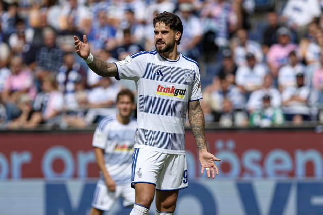 August 29, 2026, GER, Soccer, Men s, 3rd League, 2026–2027 Season, MSV Duisburg vs. FC Würzburger Kickers, Lex Tyger Lobinger, Duisburg gestures, Gestures, Duisburg, Schauinsland, Reisen, Arena, North Rhine-Westphalia, Germany Copyright: xAdrianxSchlüterx